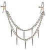 Nippelklammern „Rock Hard Nipple Clamps“, mit stylischer Metallkette voller Spikes, 31 cm