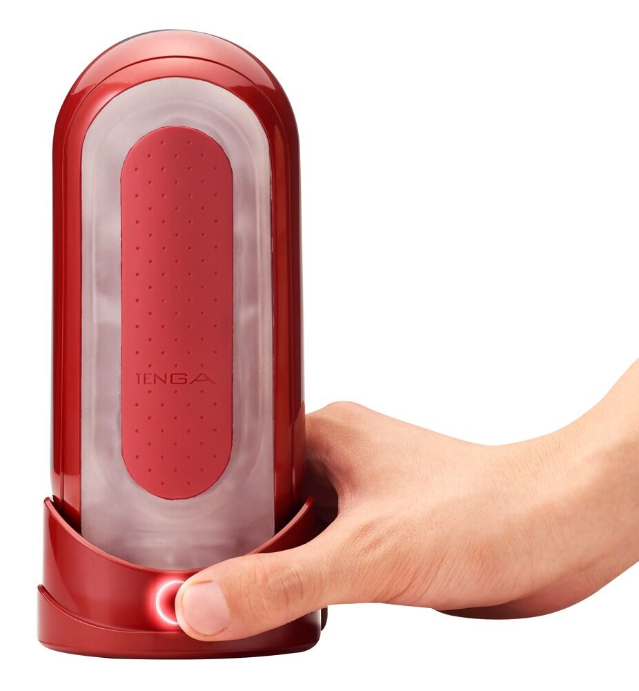 Masturbator plus Heizstab "Flip 0 (Zero) Red Warmer Package"