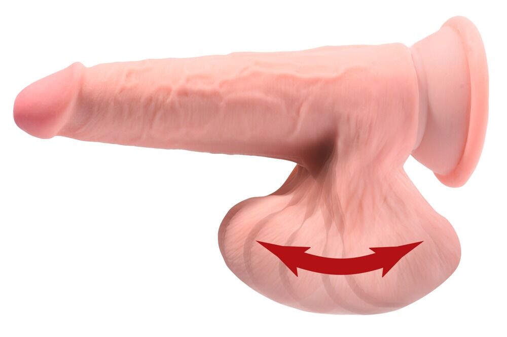 Dildo „Triple Density Cock with Swinging Balls“, hyperrealistisch mit schwingenden Hoden