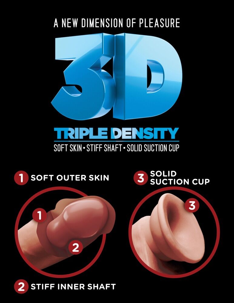 Dildo „6,5" Triple Density Cock with Balls“, 17 cm