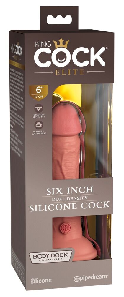 6" Dual Density Silicone Cock