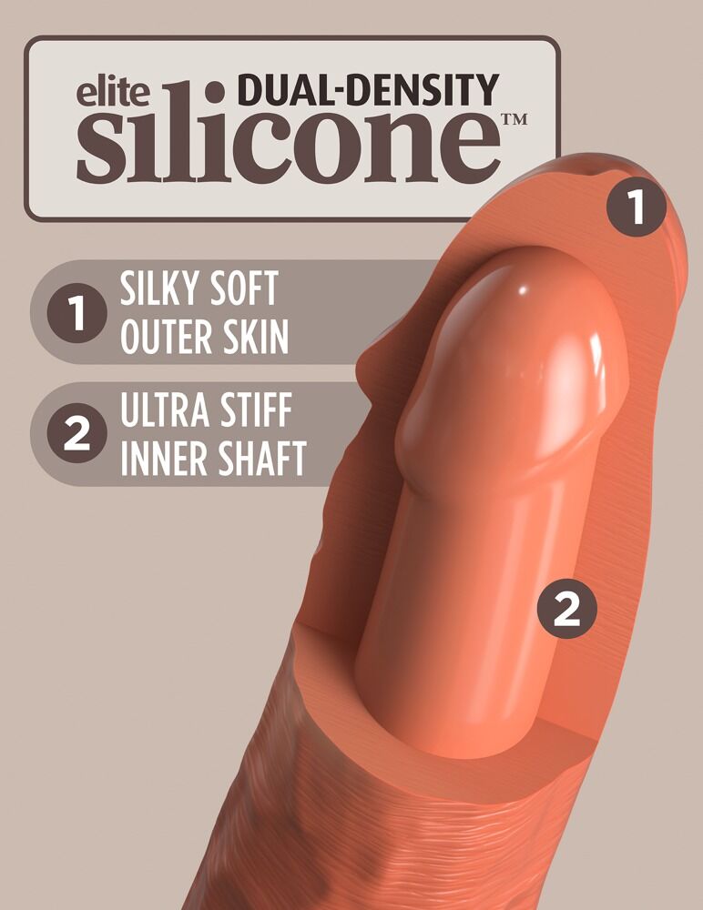 8" Dual Density Silicone Cock
