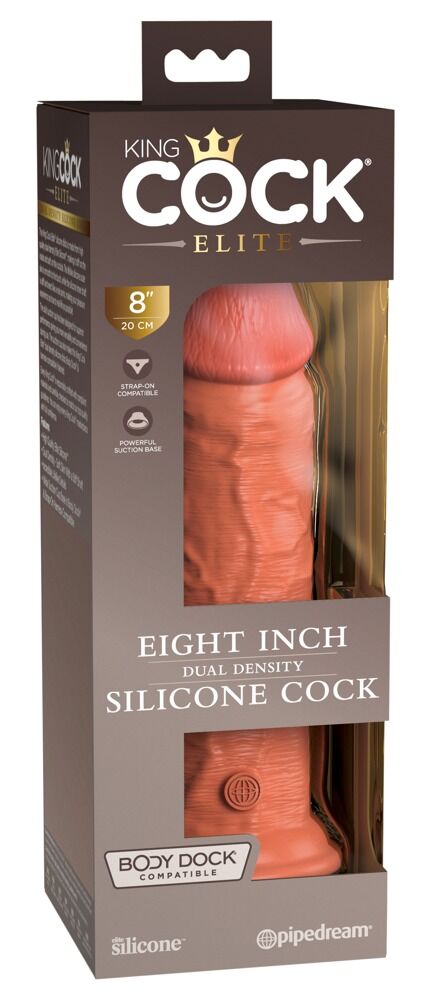 8" Dual Density Silicone Cock