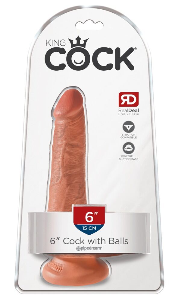 Dildo „6" Cock with Balls“ mit Saugfuß