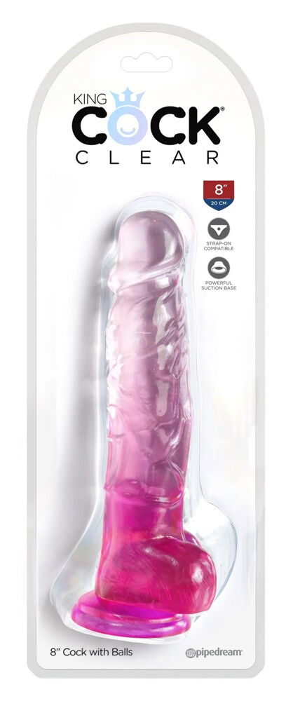 Naturdildo „8“-Cock with Balls“ mit Saugfuß