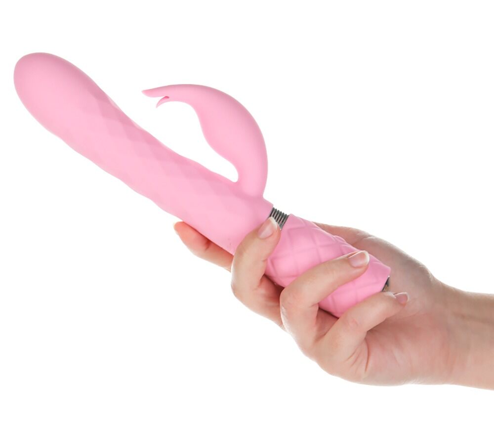 Rabbitvibrator „Lively“ mit stufenloser Vibration und Rotation, Swarovski-Kristall-Button