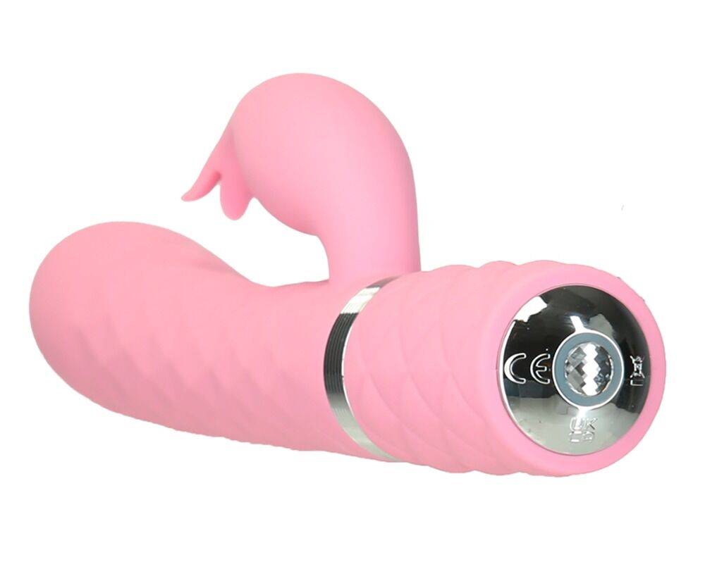 Rabbitvibrator „Lively“ mit stufenloser Vibration und Rotation, Swarovski-Kristall-Button