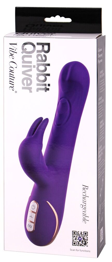 Rabbitvibrator „Quiver“ mit pulsierender Massagekugel im Schaft