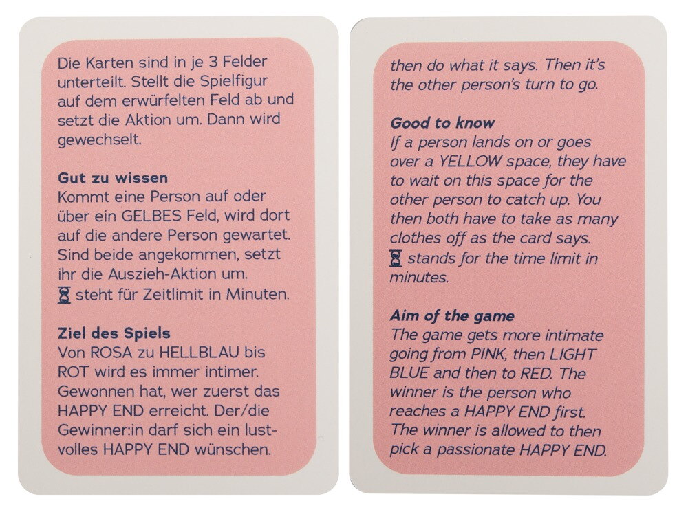 Paarspiel „Love Game“ mit Karten, Würfel, Spielfiguren