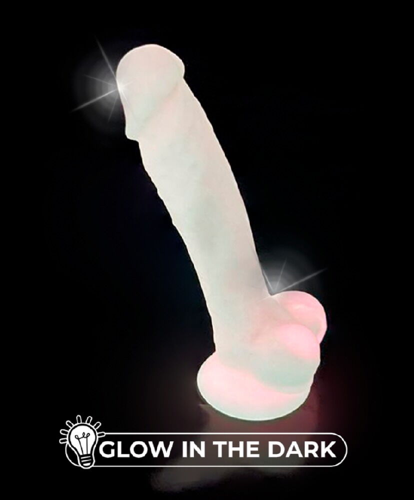 Naturdildo „Model 1 Glow in the Dark“ mit Saugfuß