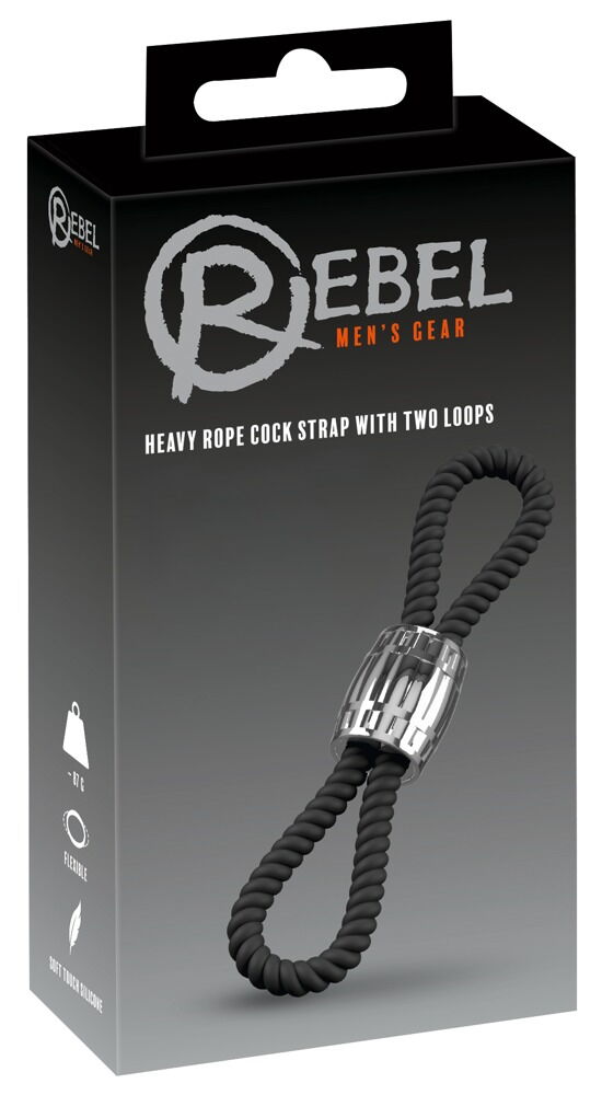 Heavy Rope Cock Strap with two Loops