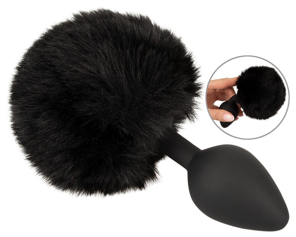 Analplug „fluffy tail size M“ mit Kunstfell-Puschel