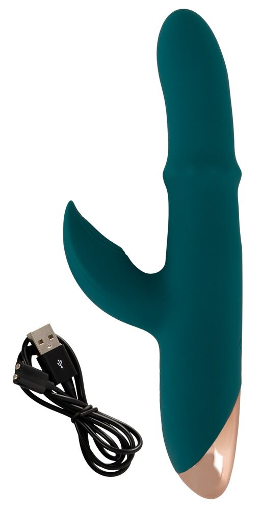 Rabbitvibrator mit Massagering & Klopf-Funktion