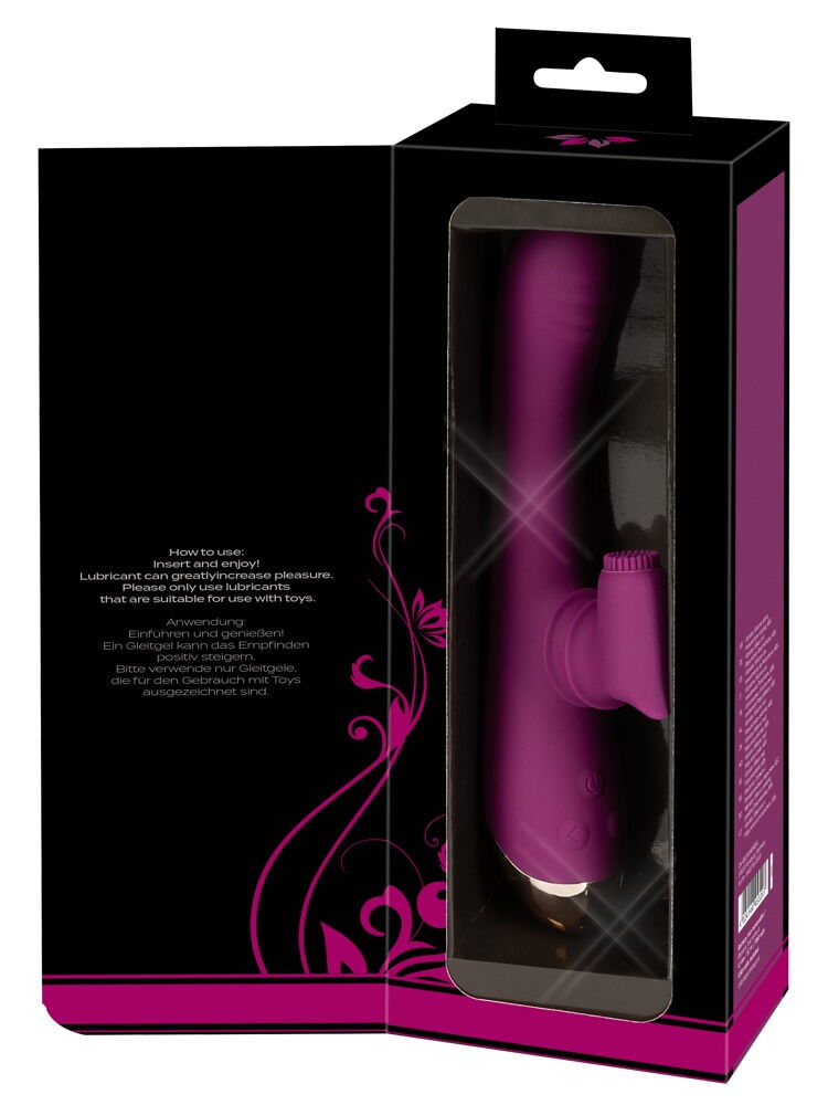 Rabbitvibrator mit genopptem Moving-Klitorisstimulator