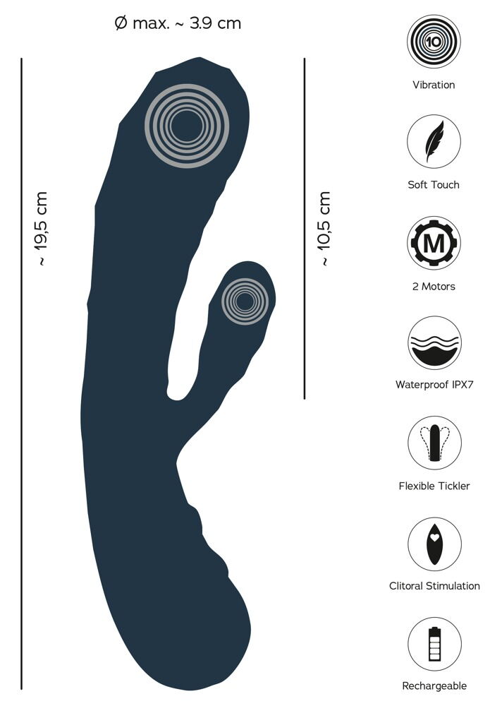 Rabbitvibrator „Oh!“ mit Stimulationsrillen