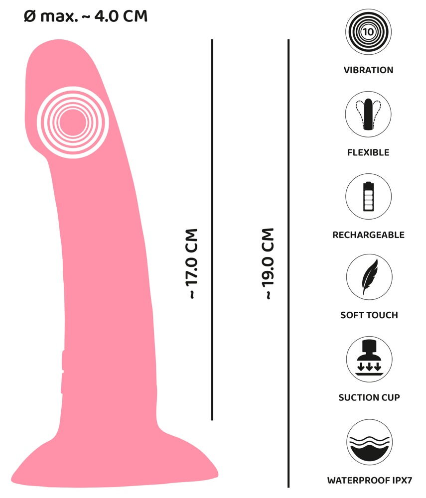 Vibrator „Heart Guy Pink“ mit herzförmigem Saugfuß