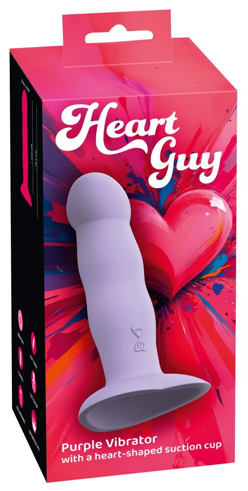 Vibrator „Heart Guy Purple“ mit herzförmigem Saugfuß